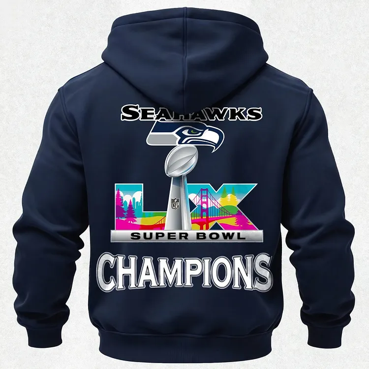 Seahawks Super Bowl Champions Printed Men's Hoodie