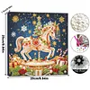 DIY Special Shape Diamond Painting Pearl Art With Inner Frame Kit 25x25cm(Christmas Carousel)