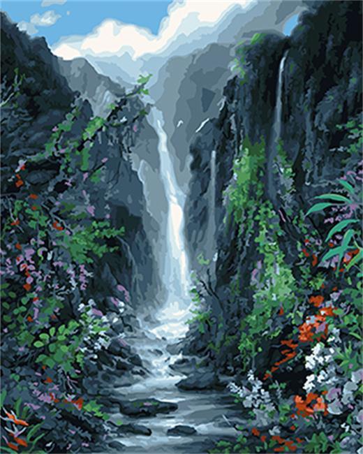 

Jungle Waterfalls – Paint By Numbers - 40*50CM, 501 Original
