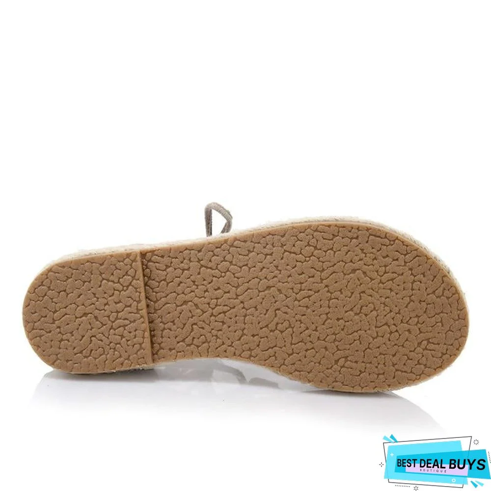 Women Summer Gladiator Sandals Lace-up Peep Toe Flat Tassel Cross Tied Beach Shoes