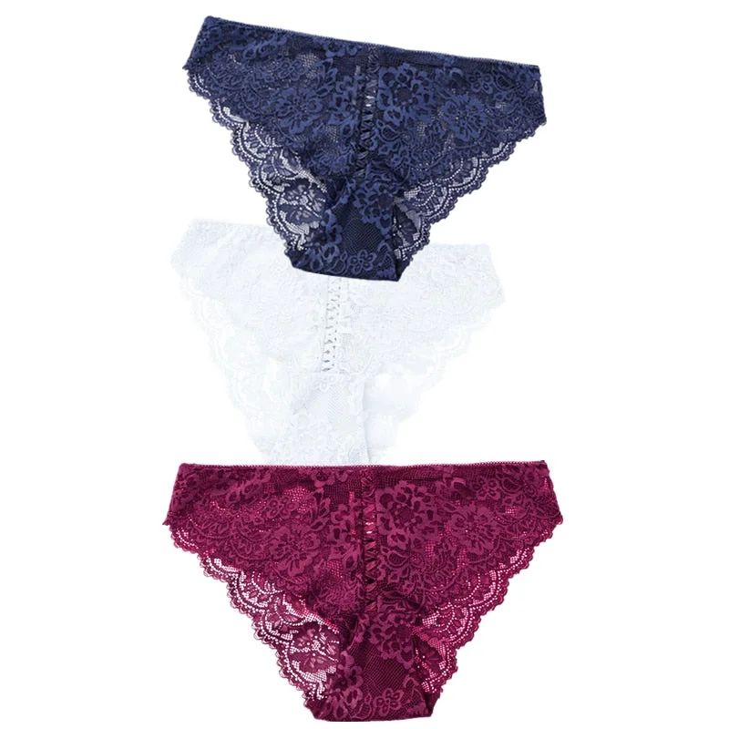 3pcs Sexy Lace Panty Women Briefs Panties Women Low Waist Lingerie Underwear Female Sexy Iminates L XL XXL Underpant 8 Colors