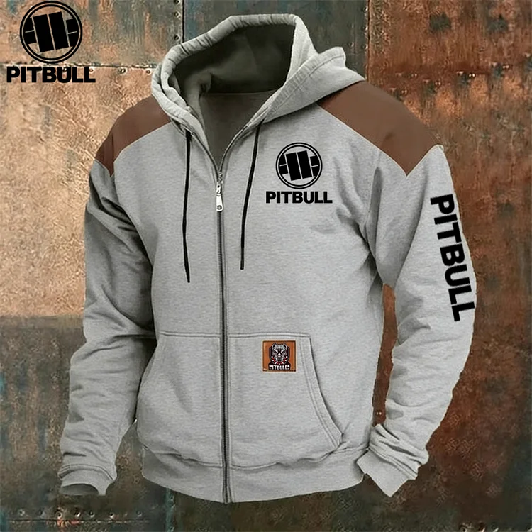 Mikina s kapucňou a zipsom po celej dĺžke PITBULL&reg; s fl&iacute;sovou pod&scaron;&iacute;vkou, jeseň/zima