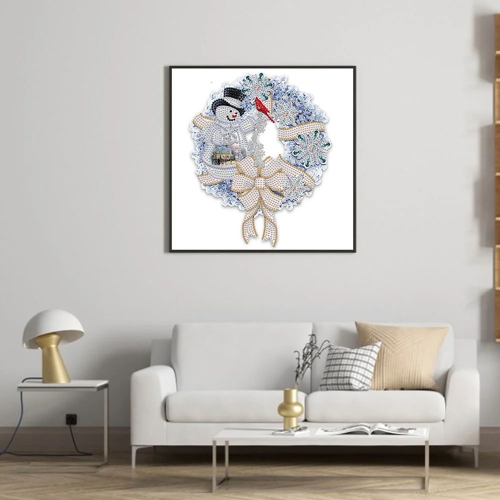Diamond Painting - Partial Special Shaped Drill - Christmas Wreath(30*30cm)