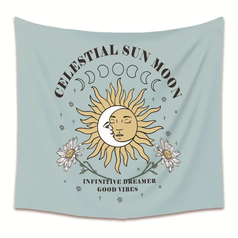 ins Simple Sun Moon Butterfly Series Tapestry Bohemian Background Cloth Small Fresh Wall Cloth Tapestry Creative Abstract Art