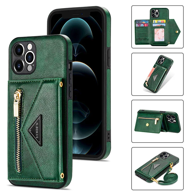 Suitable For iPhone13/14 Multifunctional Zipper Wallet Mobile Phone Case
