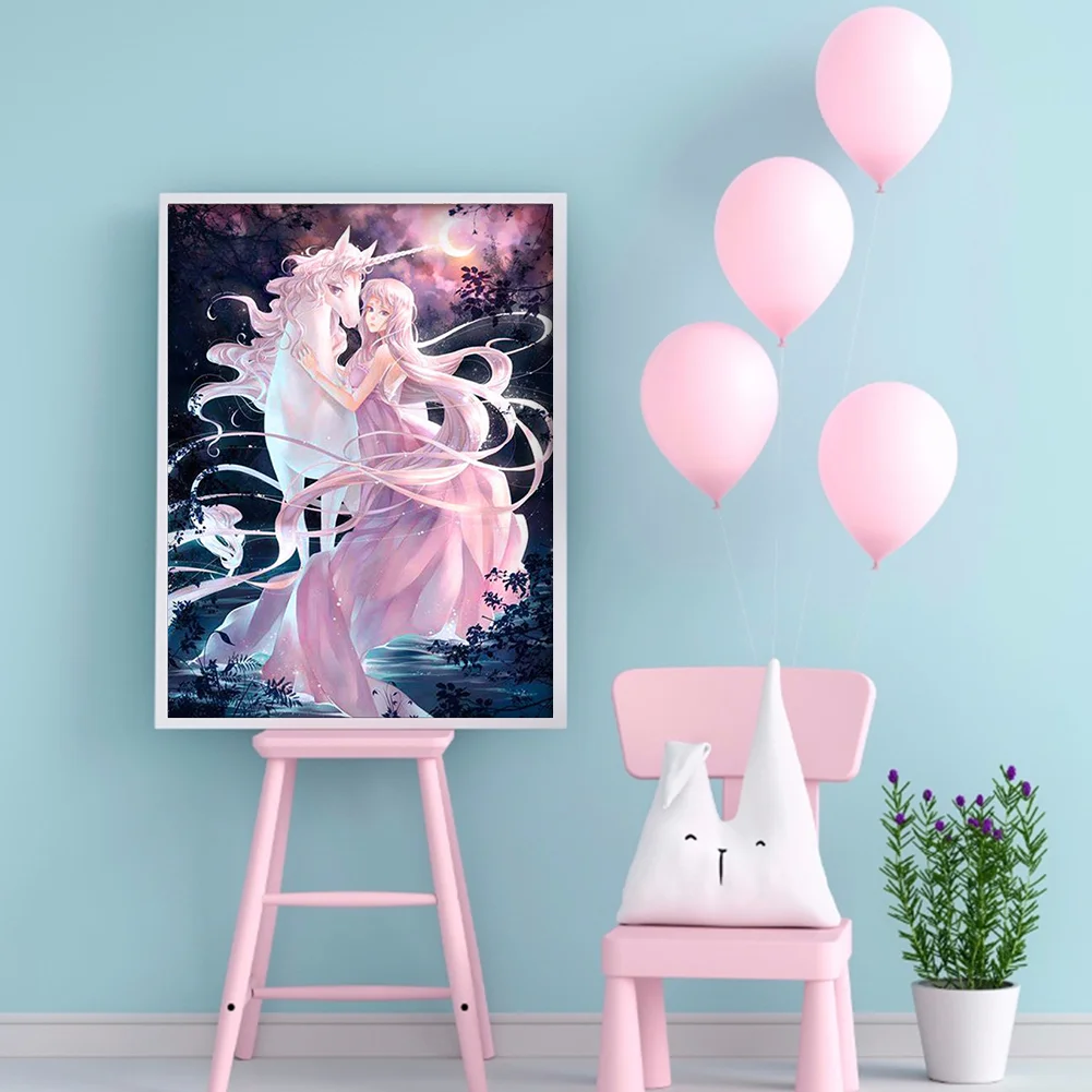 Diamond Painting - Full Round Drill - Cartoon Horse Angel(30*40cm)