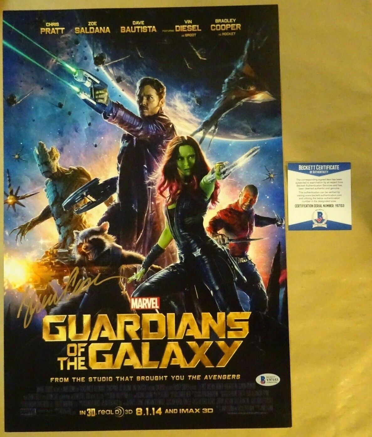 Signed GLENN CLOSE Autographed GUARDIANS OF THE GALAXY 12x18