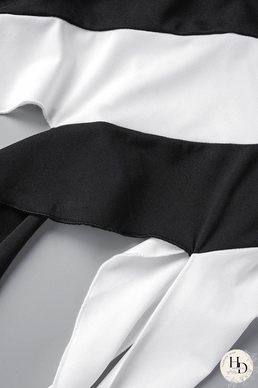 Black Sexy Patchwork Tassel Contrast Oblique Collar Sleeveless Two Pieces