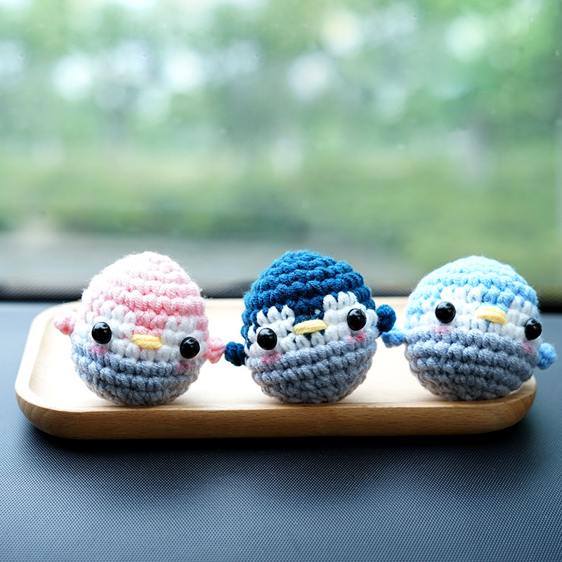 Chunky DIY Penguin Keychain Crochet Kit Yarn Set 