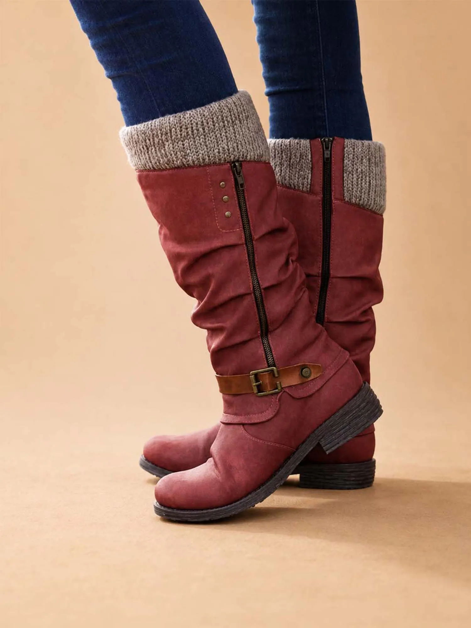 Ideal for a Desert Sunset Road Trip &mdash; Western Heritage Hand-Woven Braided Rope Women's Mid-Calf Boots