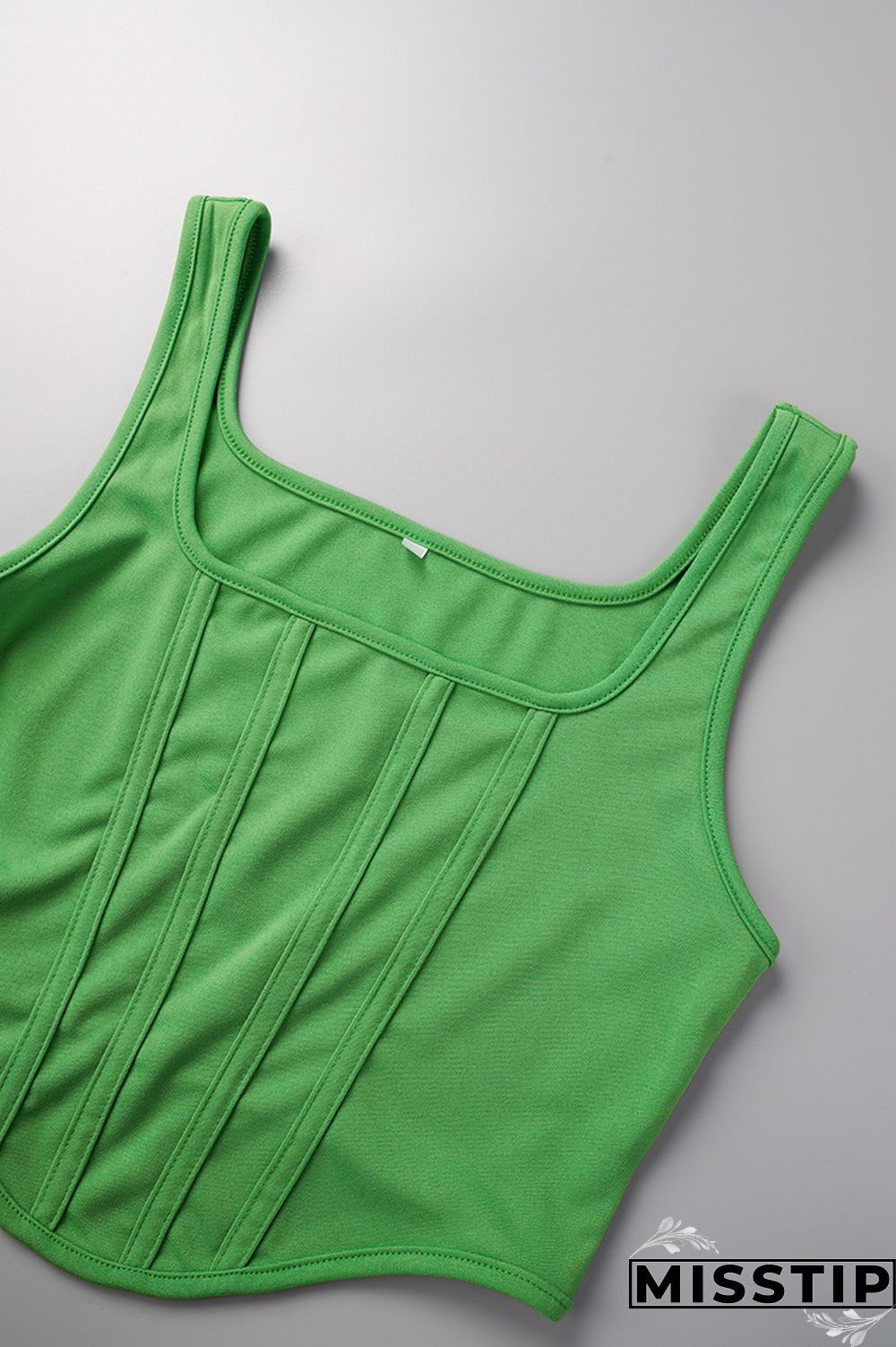 Green Casual Solid Vests Pants U Neck Sleeveless Two Pieces