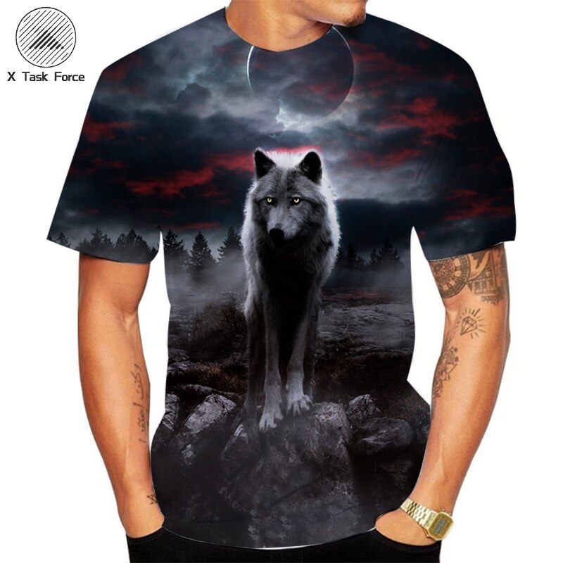 

Wolf - 3D Printed Men T Shirt, Xxl, 501 Original