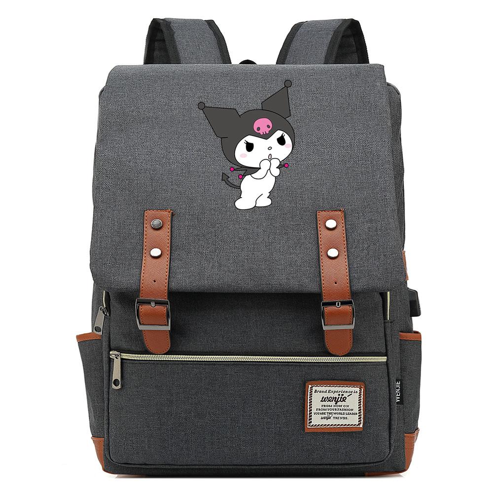 Mayoulove Kuromi Backpack Large Capacity Stylish Design for School and Outdoor Activities-Mayoulove