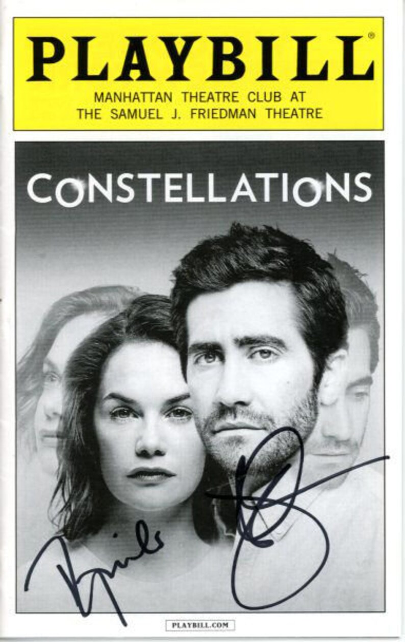 Jake gyllenhaal and ruth wilson signed autographed constellations playbill