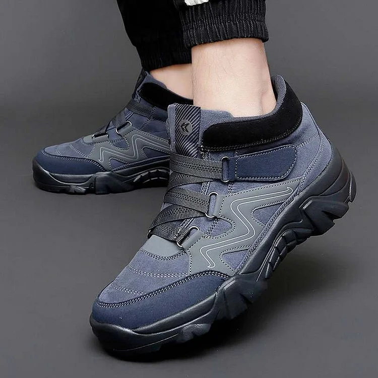 Orthopedic Shoes Men Anti-collision Velcro Hiking Ankle Sneakers Suede Outdoor  Stunahome.com