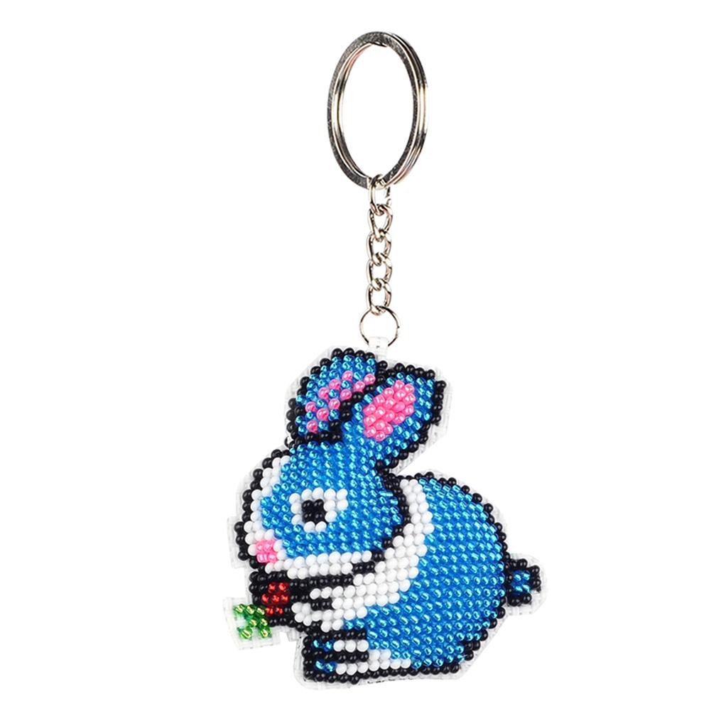 

Blue Rabbit - Bead Embroidery - Keychain, 501 Original