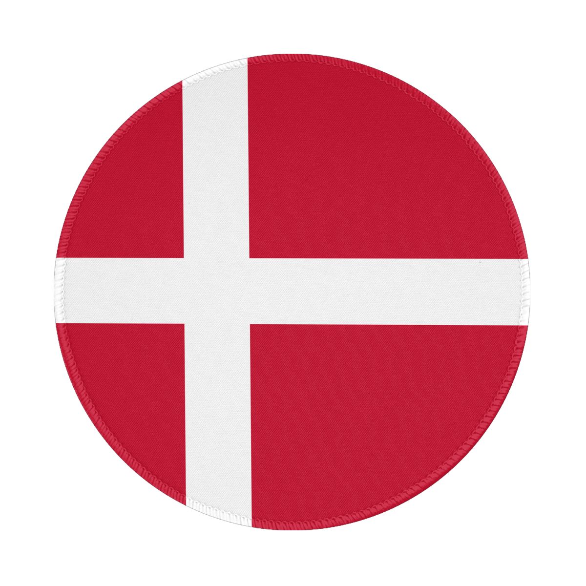 Denmark Flag Non-Slip Rubber Round Mouse Pad