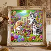Garden Cat Special Shaped 5D DIY Partial Drill Diamonds Dots Gem Art Kits 11.81 X11.81inch Diamond Dots Paintings Diamonds Paintings Gem Art for Adults Beginners Home Decor
