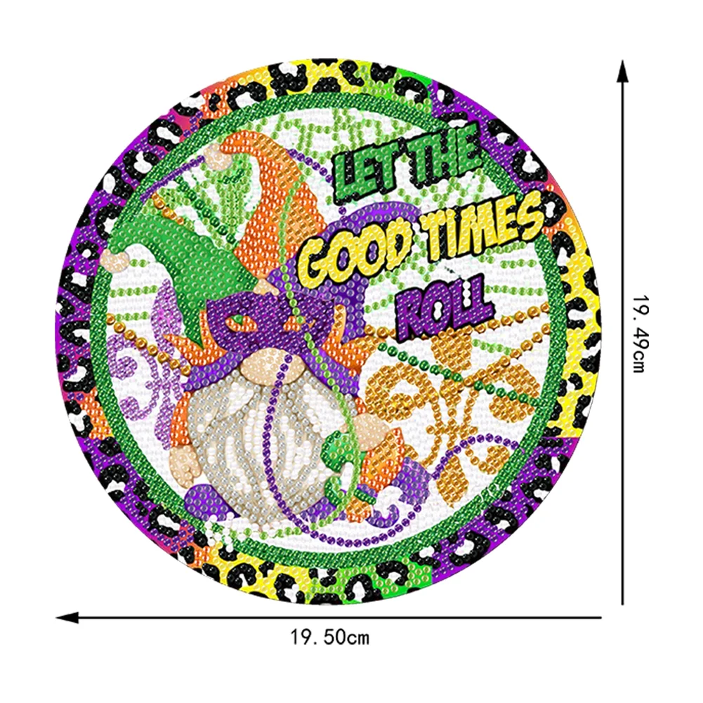 DIY St Patrick Mask Acrylic Wreath Diamond Painting Hanging Pendant Wall Decor