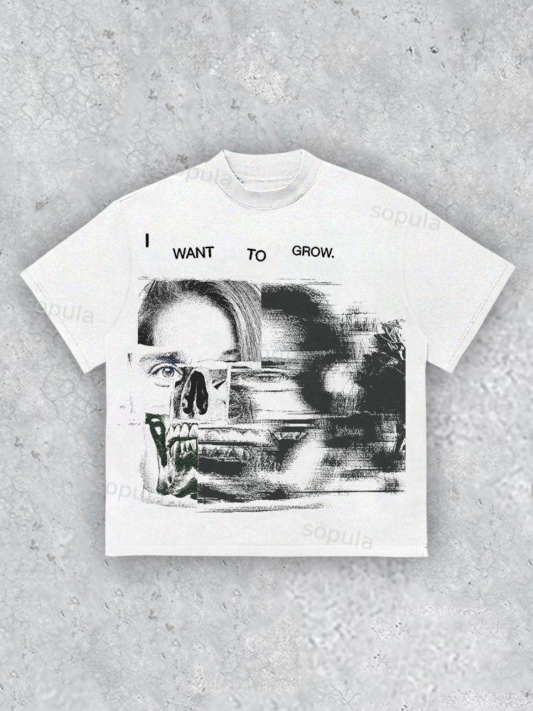 I Want TO Grow Topic Round Neck T-shirt - SOPULA