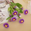 Vivid 2 Stems Blue Purple Round Chrysanthemum Artificial Flower