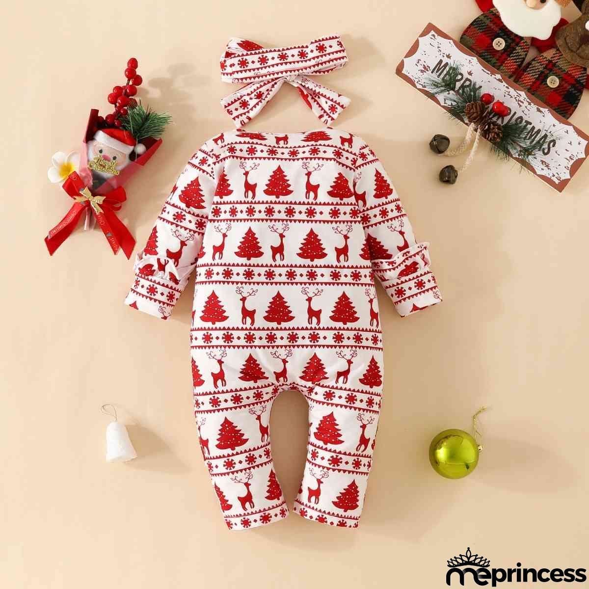 Christmas Zip Detail Ruffled Jumpsuit