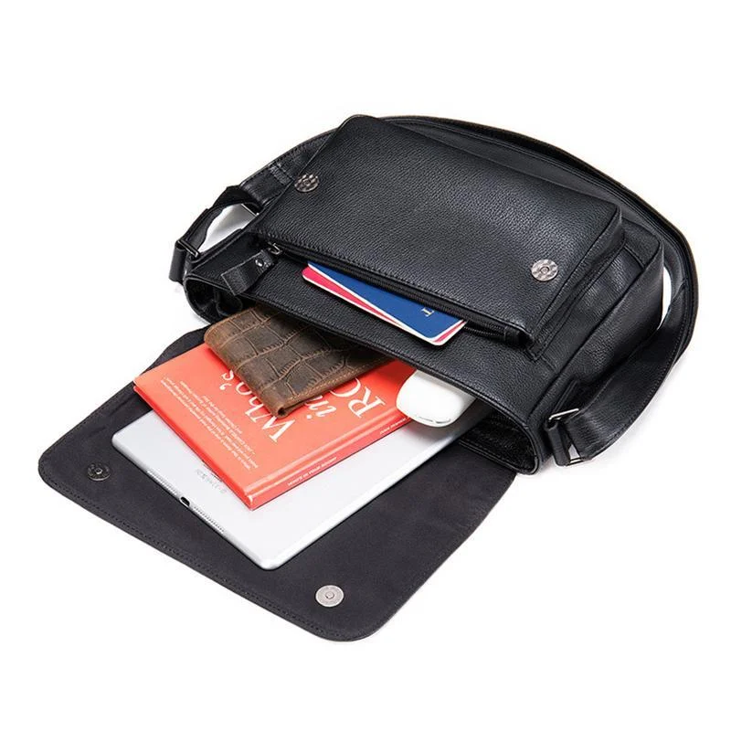 Mens Hipster Messenger Bags Plain Casual Leather Shoulder Bags