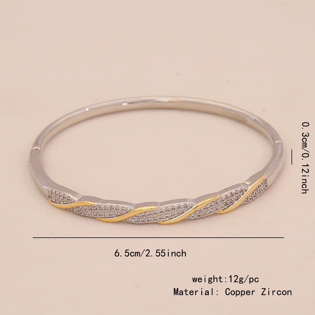 Gold Heart Bracelet Snake-Shaped Leopard Head Copper Micro-Inlaid Bracelet Exclusive For B636