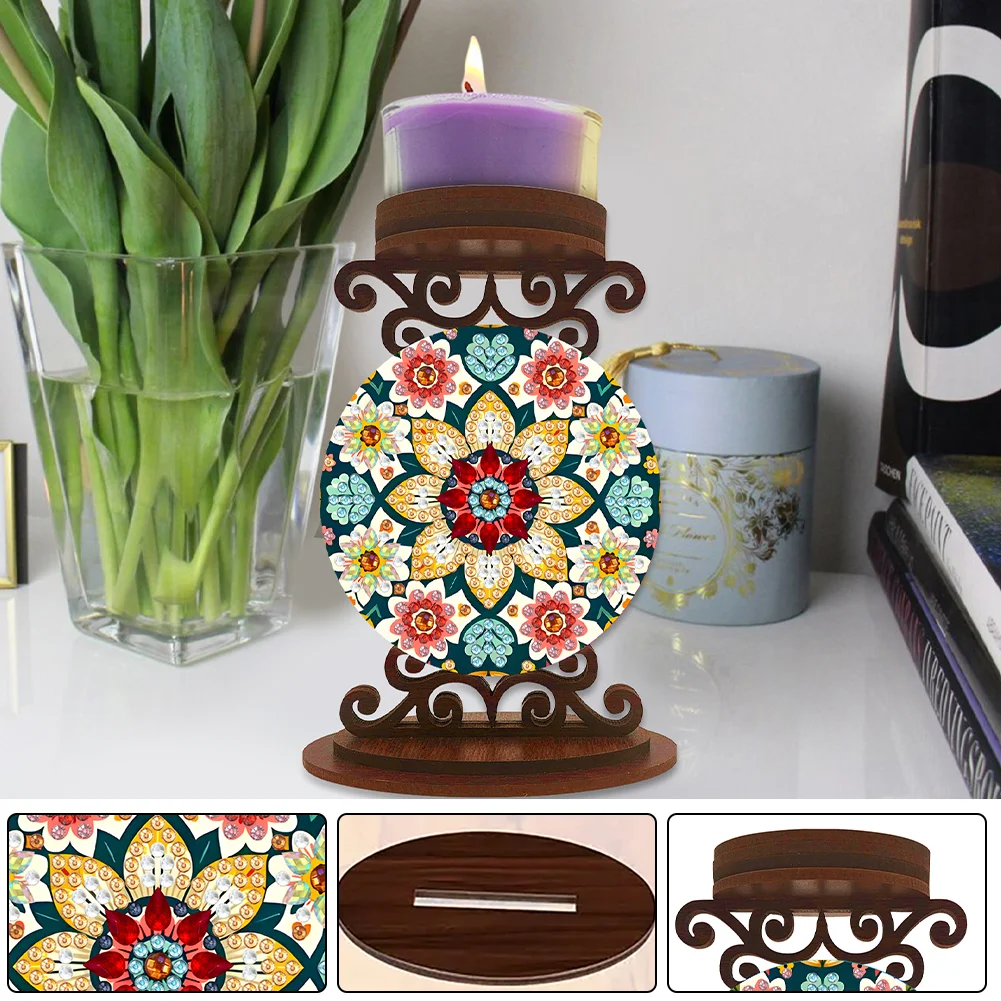 Flower Desktop Diamond Painting Candle Holder Aromatherapy Candle Holder