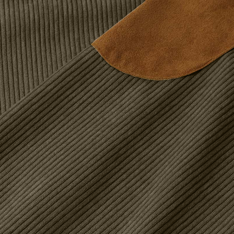 Cotosen Original Design Men's Corduroy Patchwork Color Block Casual Stand Collar Henley Sweatshirt