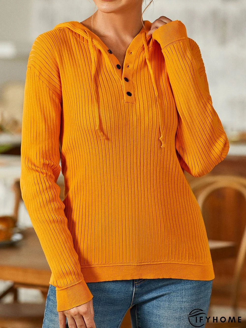 Casual V Neck Plain Tunic T-Shirt | IFYHOME