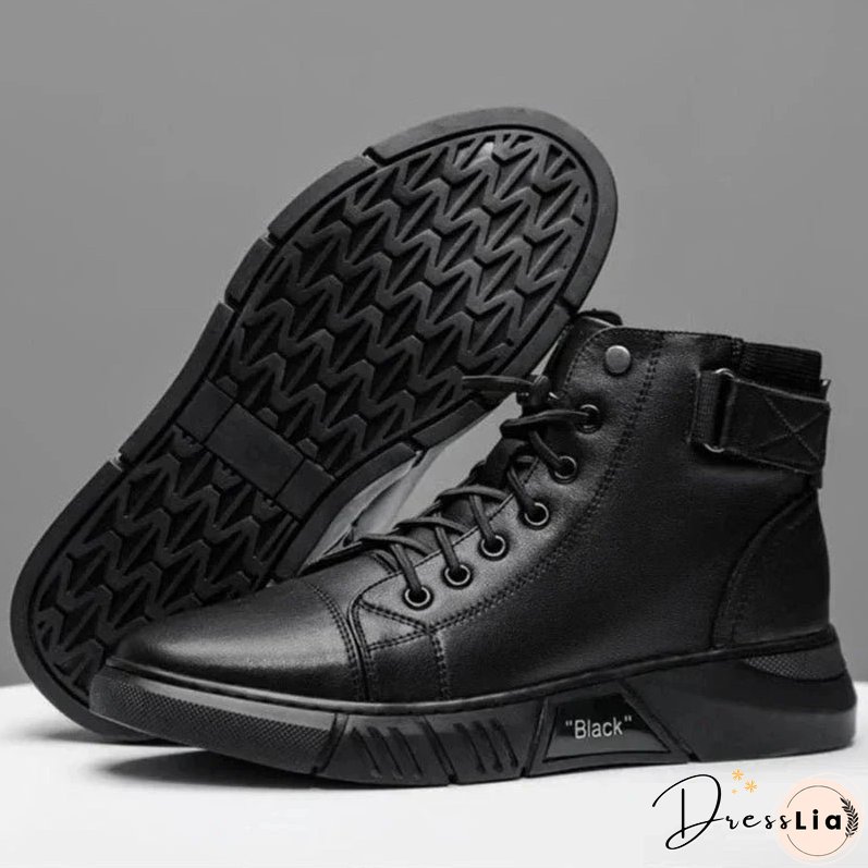 Javon | Black Leather Boots
