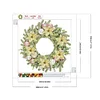 >SALE<5D DIY Partial Special Shaped Drill Diamond Painting Xmas Wreath Decor 30x30cm