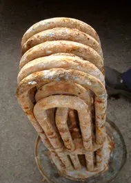 Heavily scaled heat exchanger coils