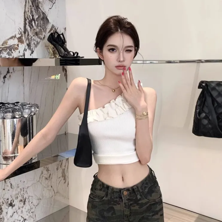 Uveng Uveng New Lace Small Fresh Sleeveless Sleeveless Sleeve Sling Vest Women Wearing Pure Hot Girl Sexy Tset