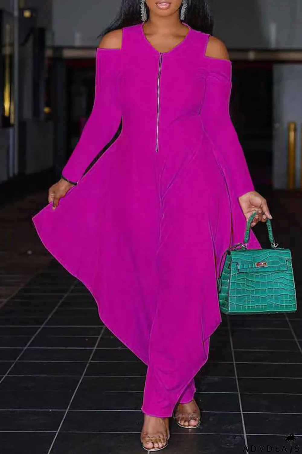 White Casual Solid Patchwork V Neck Loose Jumpsuits