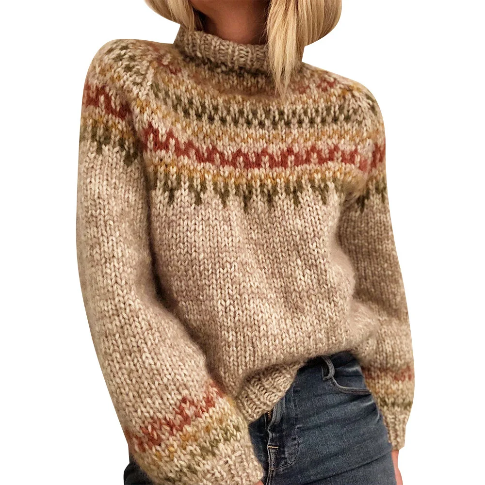 Women's - Color Block Boho Fell Island Sweater 