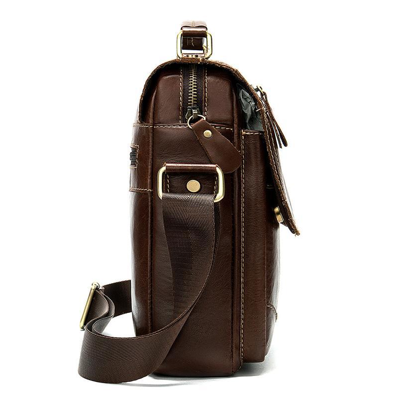 Mens Casual Waterproof Vintage Stitching Handbags With Large Capacity