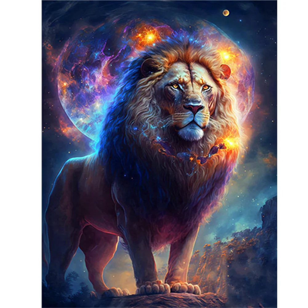 Full Round Diamond Painting -  The Zodiac Lion(30*40cm)