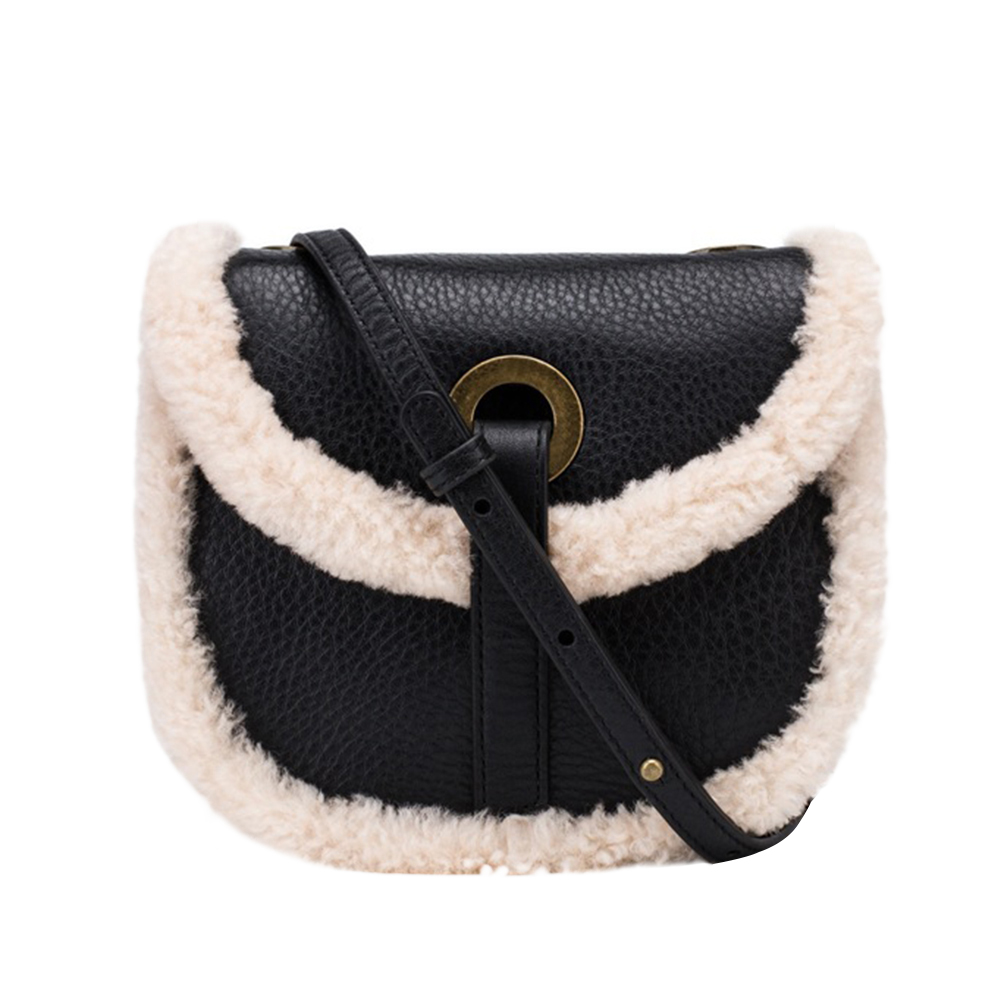 

Fashion Shoulder Saddle Bag Women Splicing Fleece PU Street Messenger Purse, Brown, 501 Original