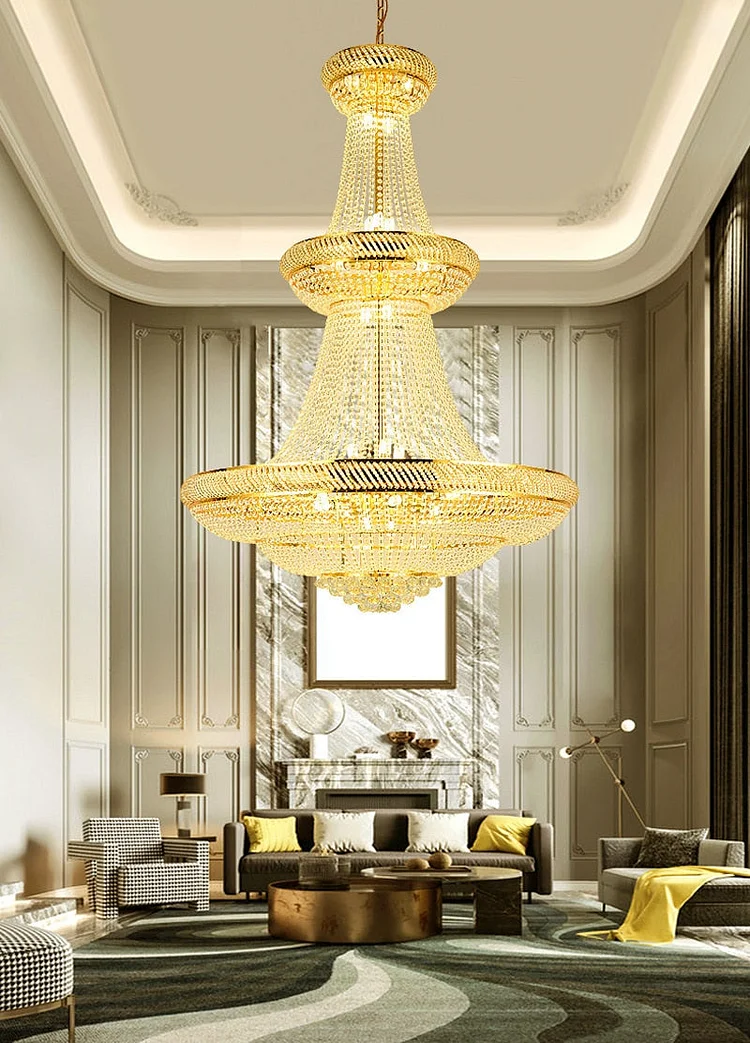 Gold Large Modern crystal chandelier for lobby