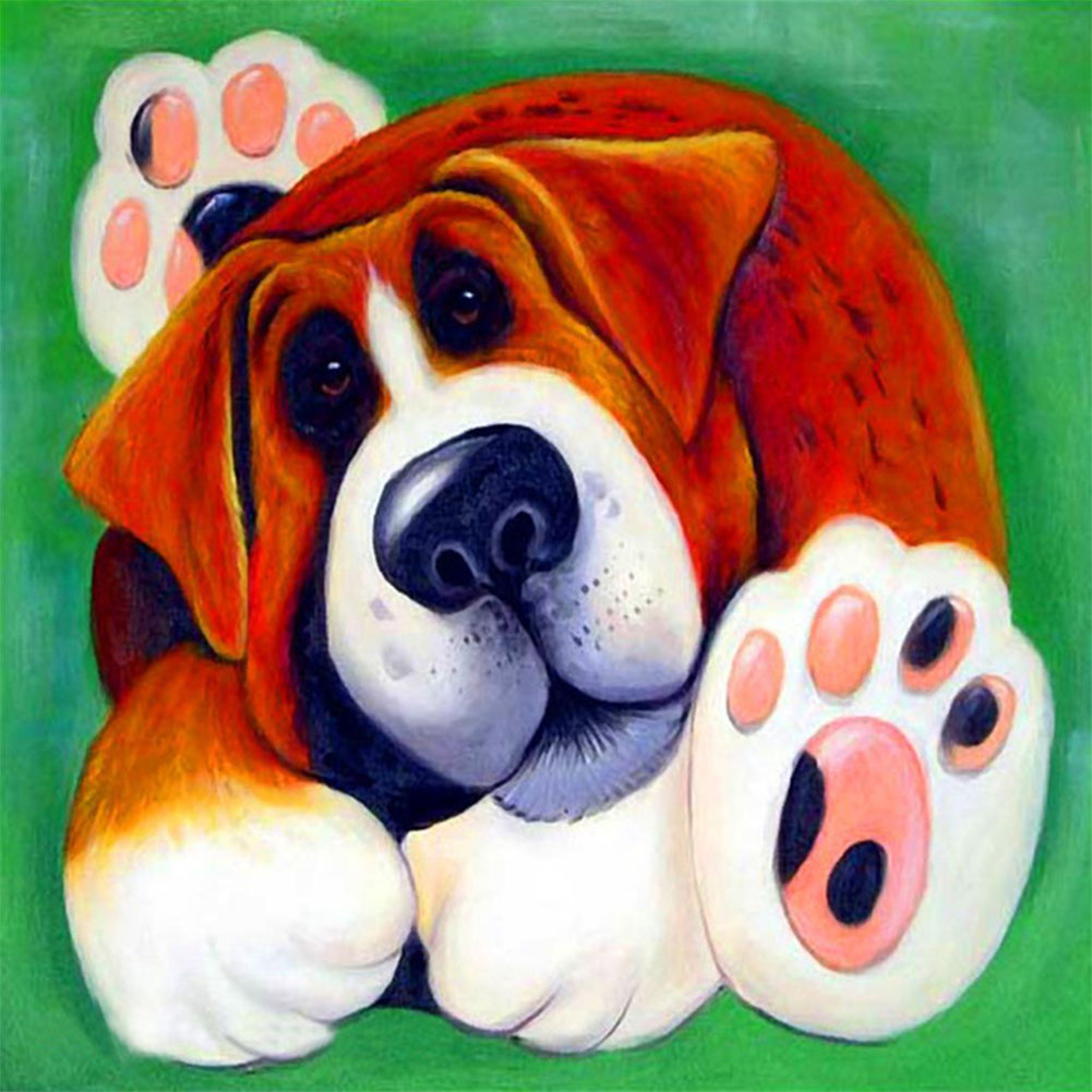 

30*30CM - Crystal Round Drill Diamond Painting - Dog, 501 Original