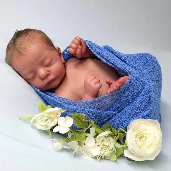  17" Lifelike Handmade Asleep Weighted Reborn Baby Boy Harlan,Gift for Kids - Reborndollsshop®-Reborndollsshop®