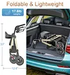Soundfuse Rollator Walkers for Seniors with Seat, Foldable Lightweight Rolling Walker with 8" Big PU Wheels, Ergonomic Seat, Dual Height Adjustment