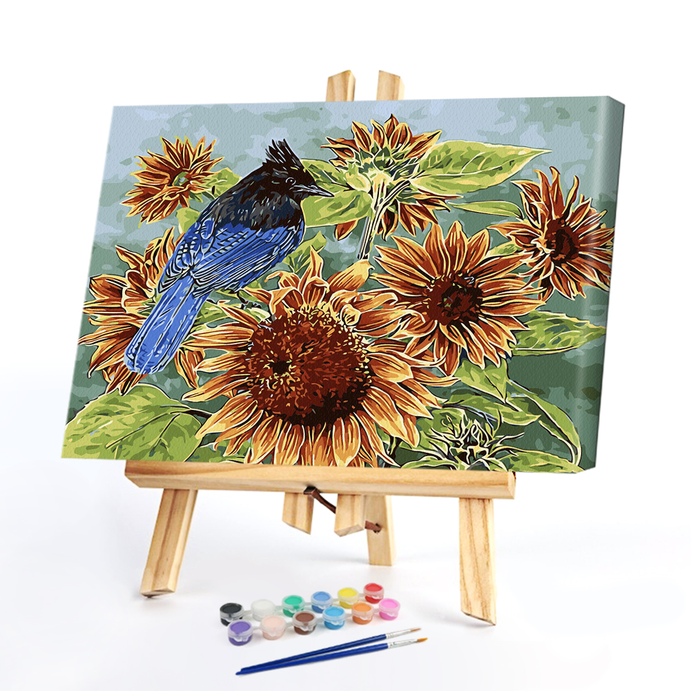 

40*50CM Paint By Numbers-Sunflower Bird, 501 Original