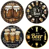 4PCS Beer - Round Vintage Metal Signs Set - 30*30cm