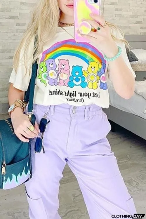 Let Your Light Shine Rainbow Bear T Shirt