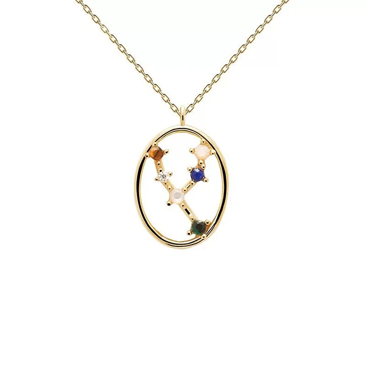 Taurus - Zodiac Oval Pendant Necklace