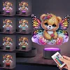 (US Local)DIY Butterfly Bear Diamond Art Painting Lamp Diamond Painting Night Light