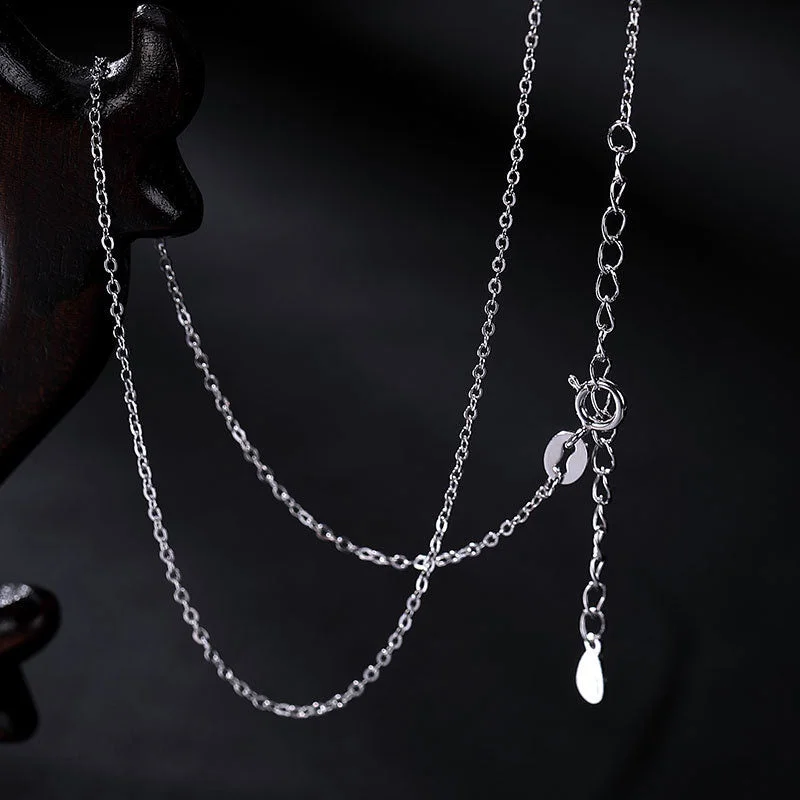 Lotus Yin Yang Pattern 925 Sterling Silver Enlightenment Necklace Pendant